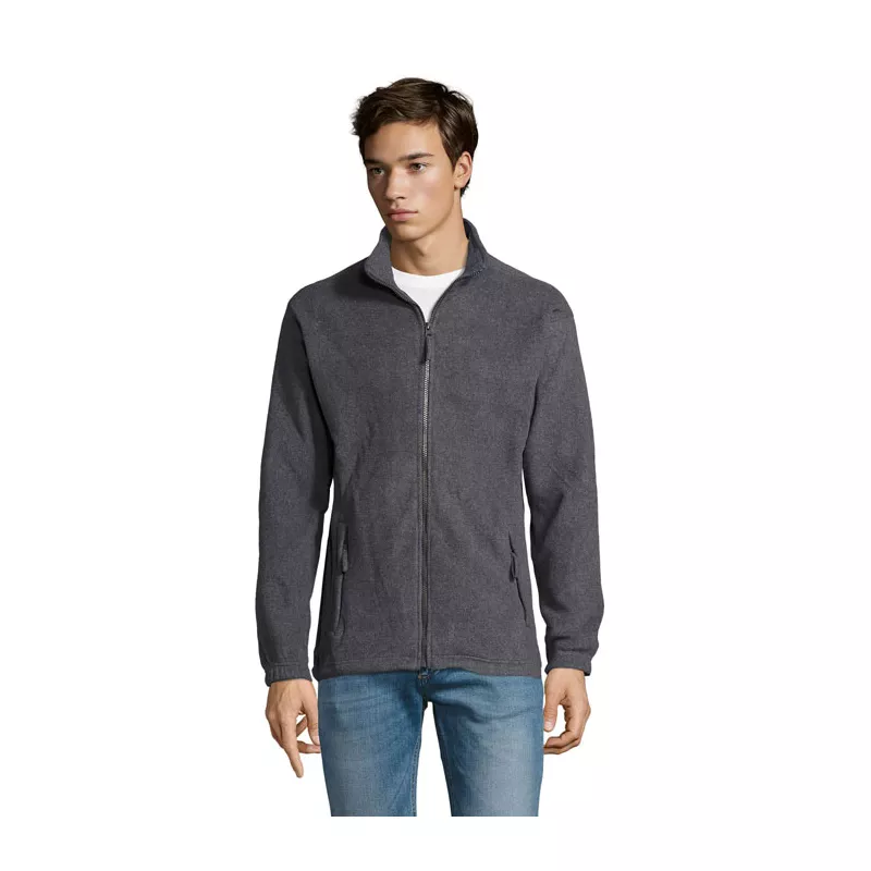 Bluza polarowa męska rozpinana 300 g/m² Sol's NORTH - Szary Melanż (S55000-GM)