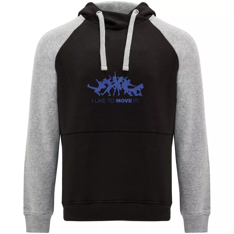 Badet dziecięca dwukolorowa bluza z kapturem - Czarny-Szary melanż (K1058-BLACK-H_GREY)