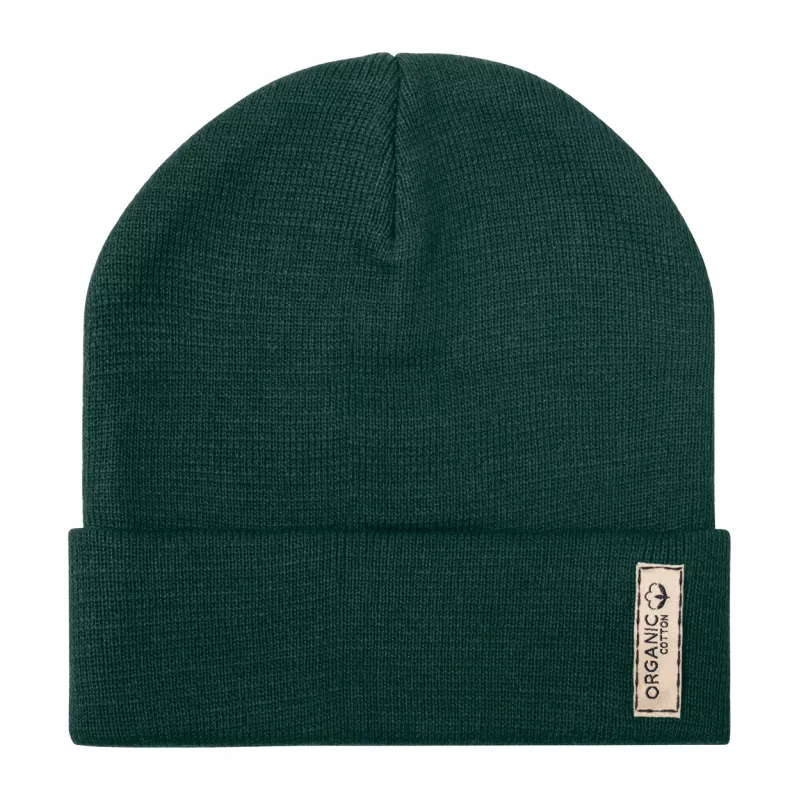 Daison czapka zimowa z bawełny organicznej - ciemno zielony (AP722046-07A)