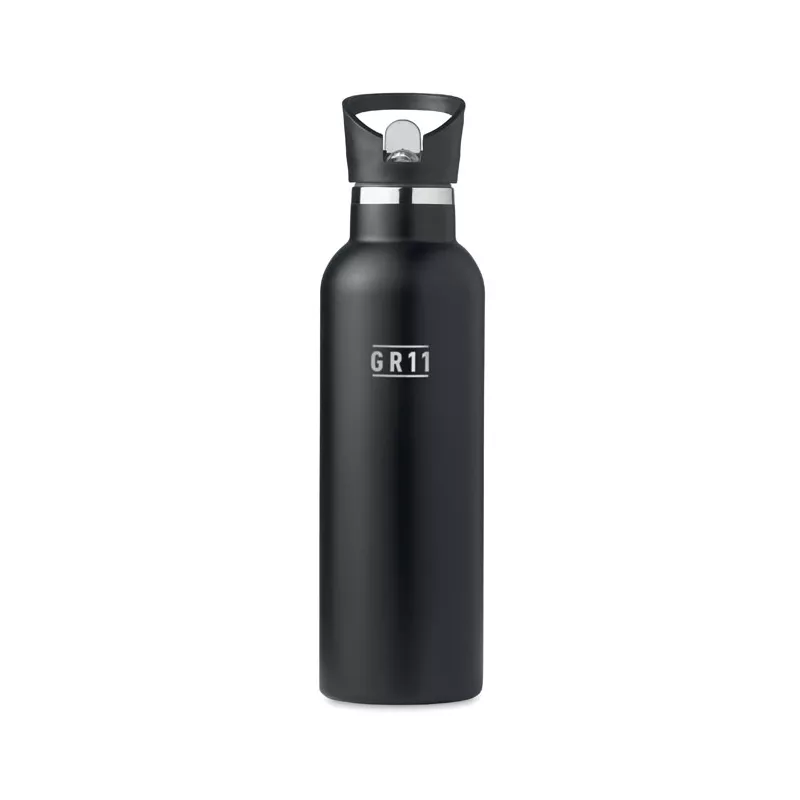 Termos ze słomką i pokrowcem 700 ml TIKSI - Czarny (MO6366-03)