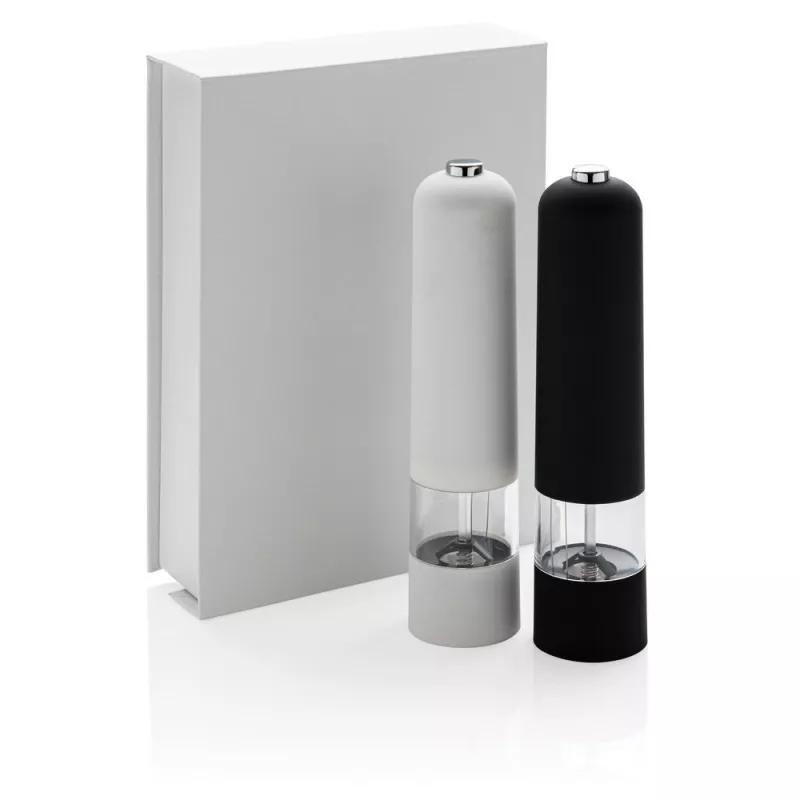 Młynek elektryczny do soli i pieprzu - biały, czarny (P262.323)