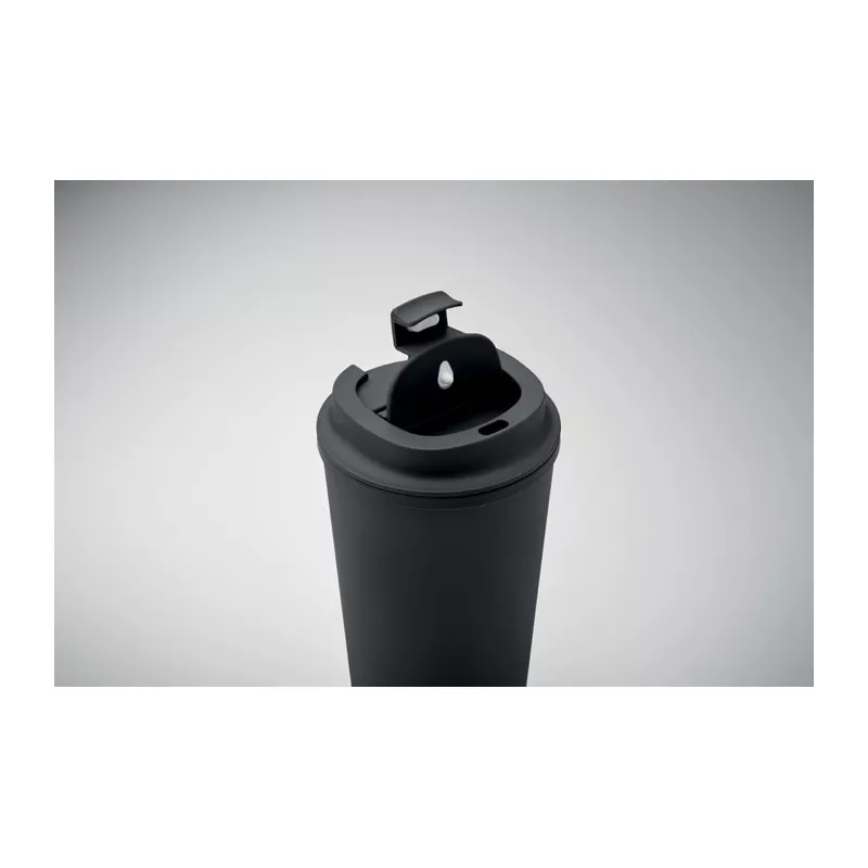 Kubek dwuścienny z PLA 350 ml BEIBAKU - Czarny (MO2310-03)