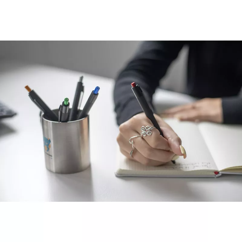 Długopis metalowy z powłoką soft touch i lustrzanym grawerem PAUL - czerwony (19746-04)