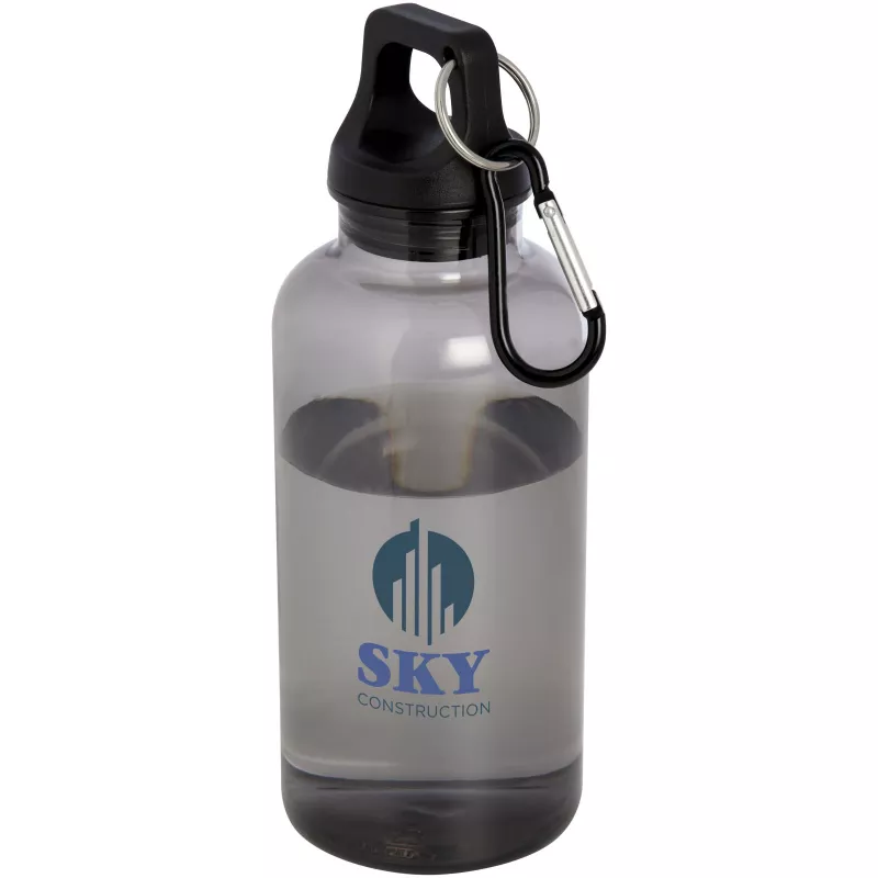Oregon butelka na wodę o pojemności 400 ml z karabińczykiem wykonana z tworzyw sztucznych pochodzących z recyklingu z certyfi - Czarny (10077890)