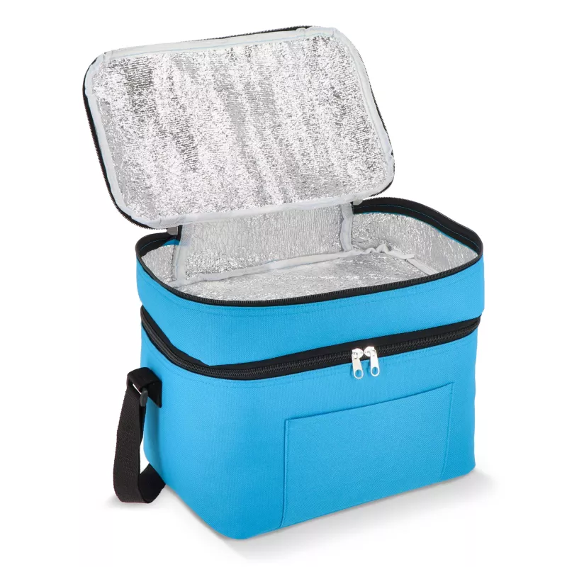 R-PET 600D Dwukomorowa torba chłodząca 30 x 20 x 25 cm 12L - jasnoniebieski (LT95393-N0012)