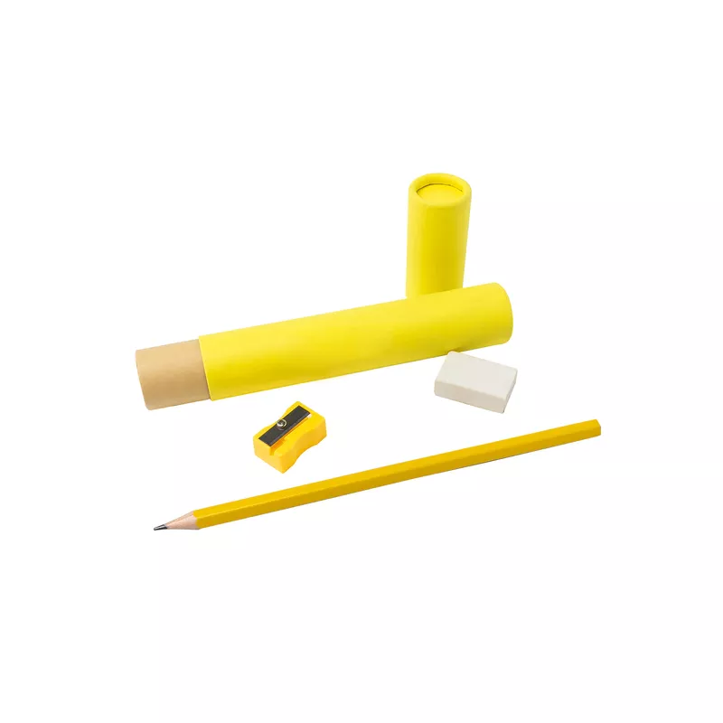 Zestaw szkolno-biurowy Tubey - żółty (R73733.03)