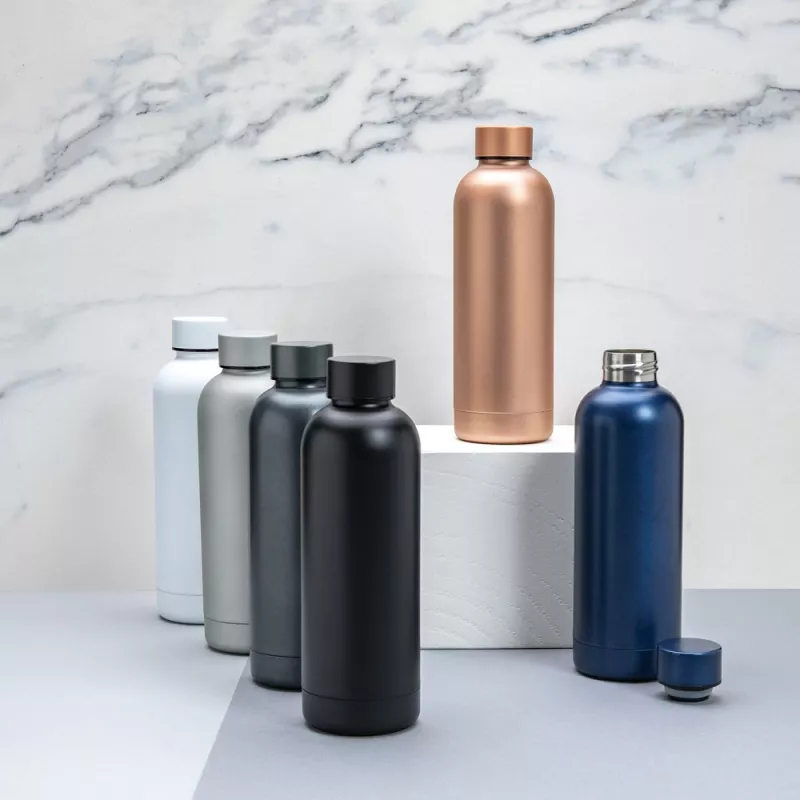 Butelka termiczna 500 ml, stal nierdzewna z recyklingu - szary (P435.702)