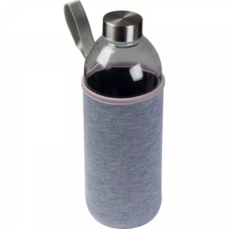 Butelka szklana z pokrowcem 1000 ml JESSICA - szary (6242707)