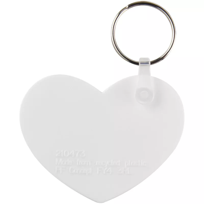 Tait łańcuch do kluczy z recyklingu w kształcie serca - Biały (21047301)