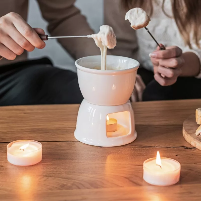 Zestaw do fondue MINNA - biały (8055406)