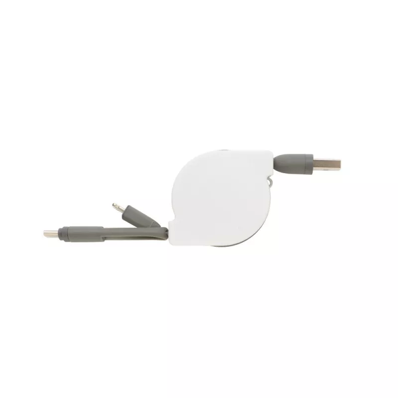 Zwijany kabel do ładowania i synchronizacji 3 w 1 - biały (P302.223)