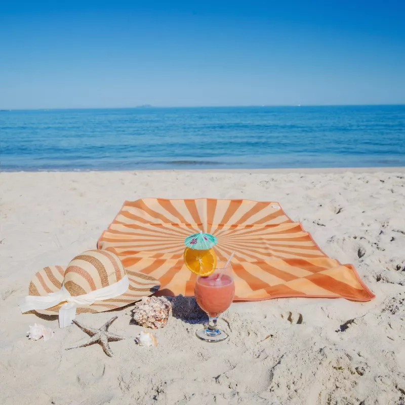 Szybkoschnący ręcznik plażowy R-PET 100×180 cm, sublimacja - pomarańczowy (LT97215-N0026)