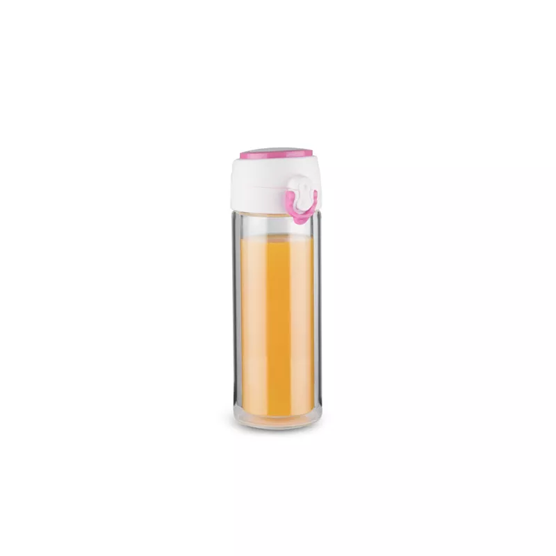Bidon szklany VAKO 260 ml - różowy (16206-21)