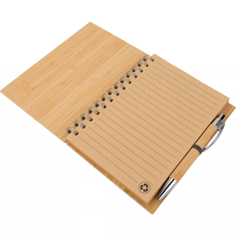 Notatnik A5 w linie z papieru z recyklingu FRANCESCA - brązowy (2890901)