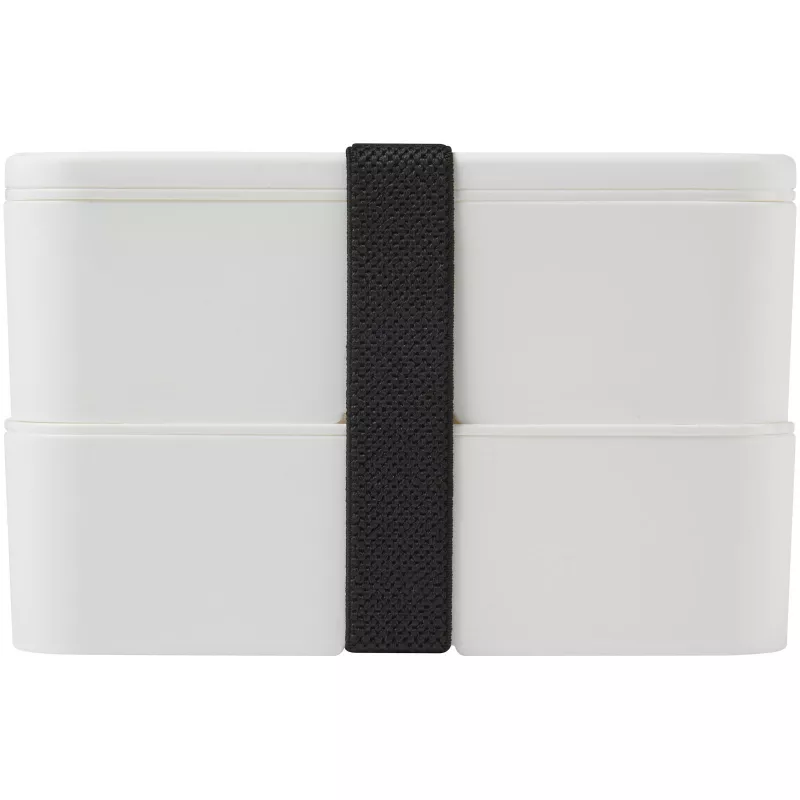 Dwupoziomowe pudełko na lunch 2 x 700 m MIYO - Biały-Czarny (21047009)