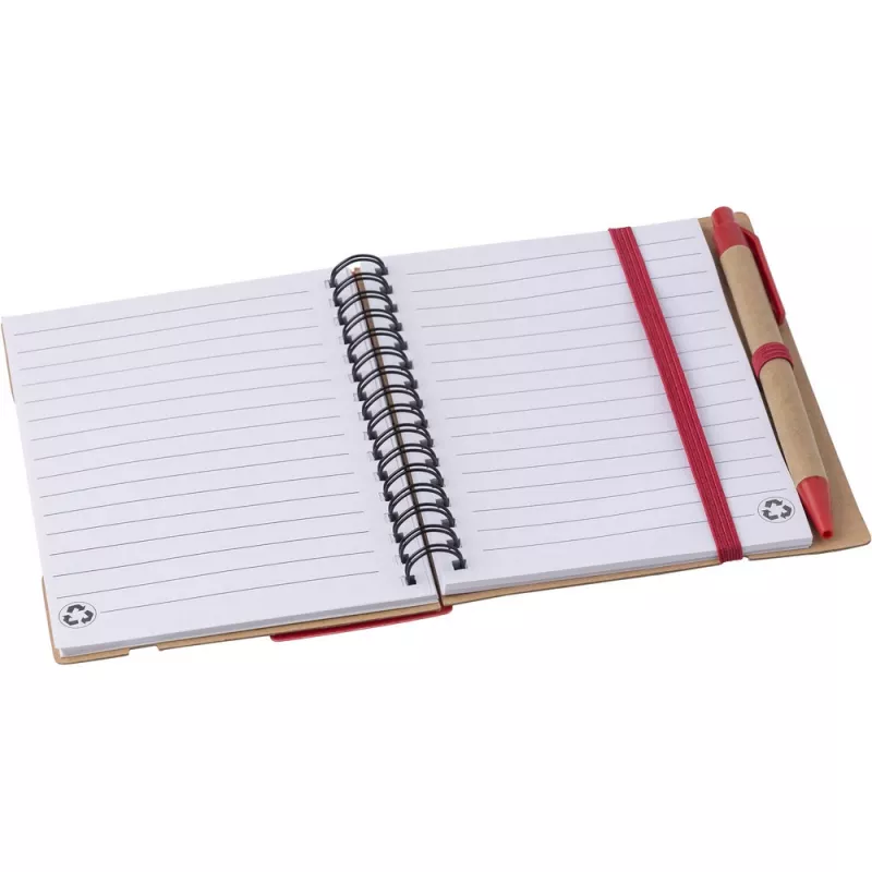 Zestaw do notatek, notatnik, długopis, linijka, karteczki samoprzylepne - czerwony (V2991-05)