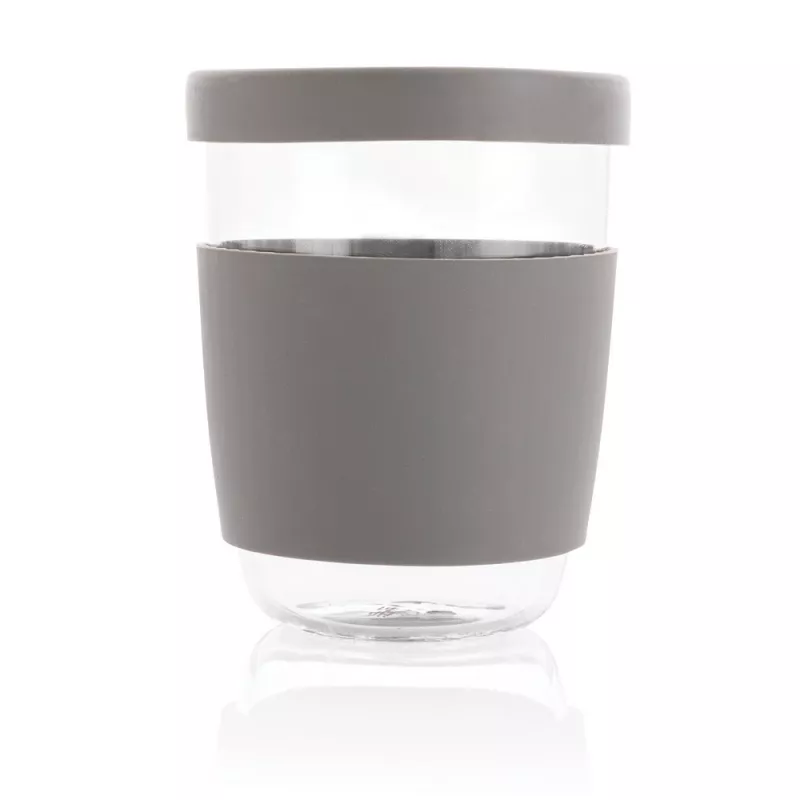 Szklany kubek podróżny Ukiyo 360 ml - szary (P432.702)