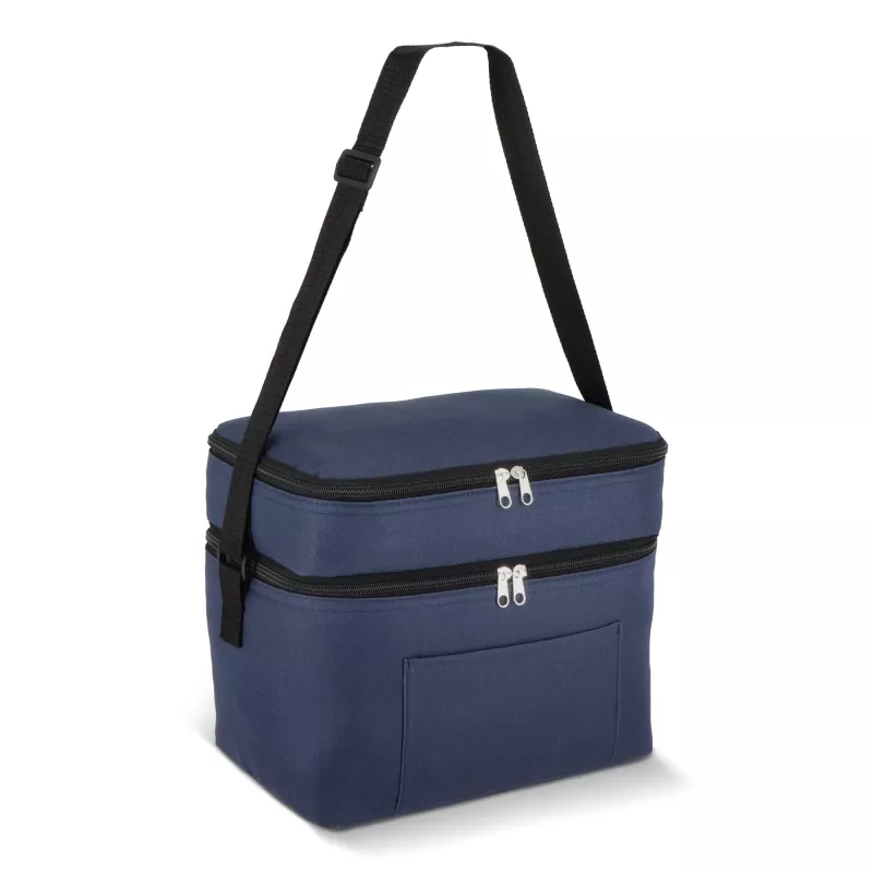 R-PET 600D Dwukomorowa torba chłodząca 30 x 20 x 25 cm 12L - ciemnoniebieski (LT95393-N0010)