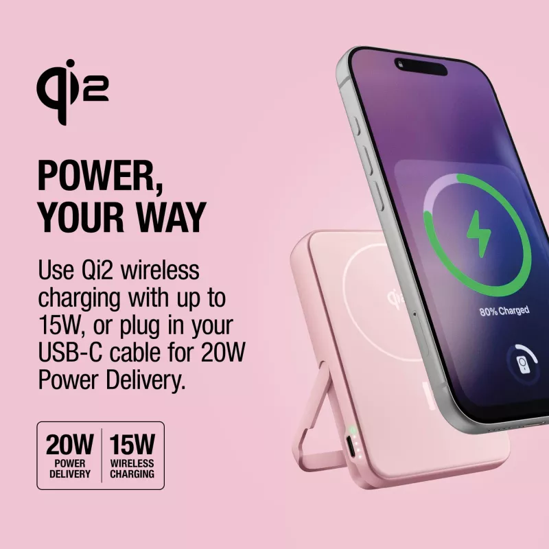 Fresh 'n Rebel Powerbank bezprzewodowy 10000 mAh kompatybilny z MagSafe - różowy (LT49745-N0076)