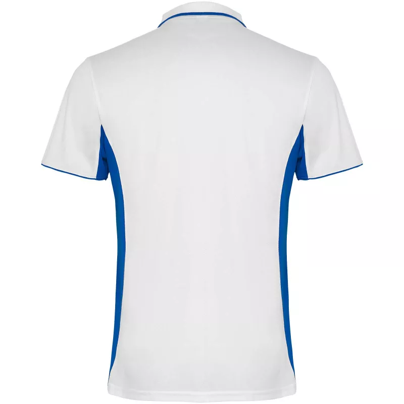 Montmelo koszulka polo unisex z krótkim rękawem - Biały-Błękit królewski (R04218Q3)