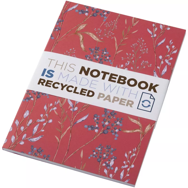 Notatnik A5 Novella Austen z miękką okładką z materiału z recyklingu, 50 kartek - Czerwony (21024921)