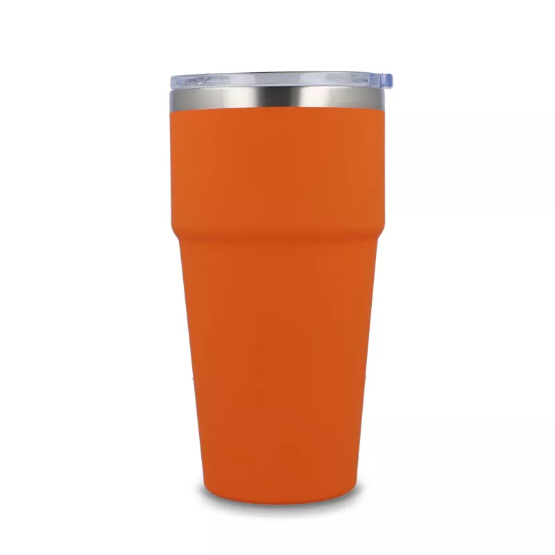 T-ceramiczny kubek do samochodu o miękkim dotyku 500ml - pomarańczowy (LT98729-N0026)