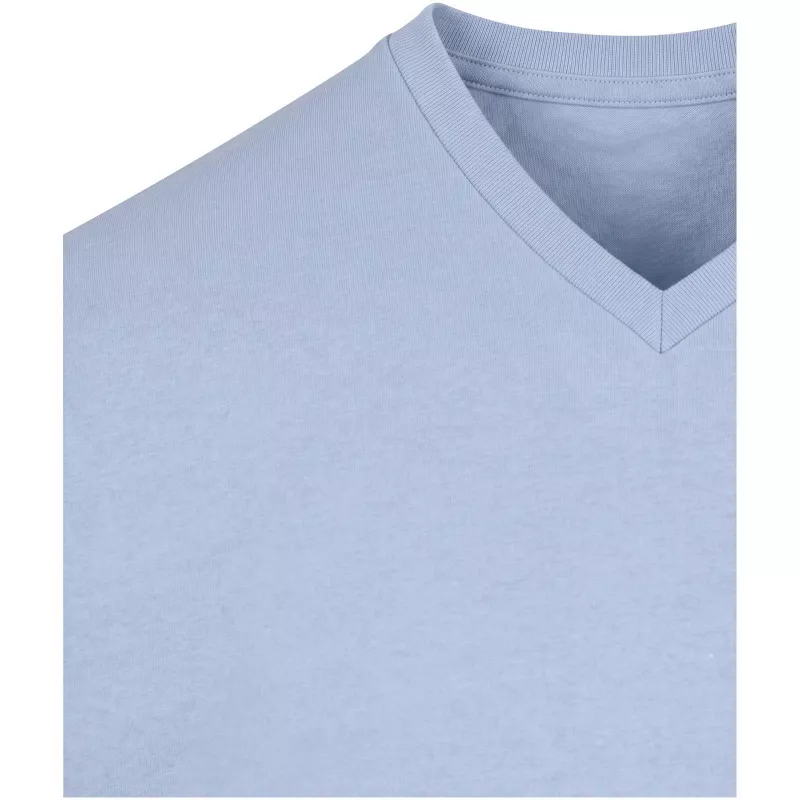 Balfour organiczna koszulka unisex z krótkim rękawem i dekoltem w serek, wykonana z materiału o gramaturze 200 g/m², z certyf - Niebieski mgła (39665-MISTBLUE)