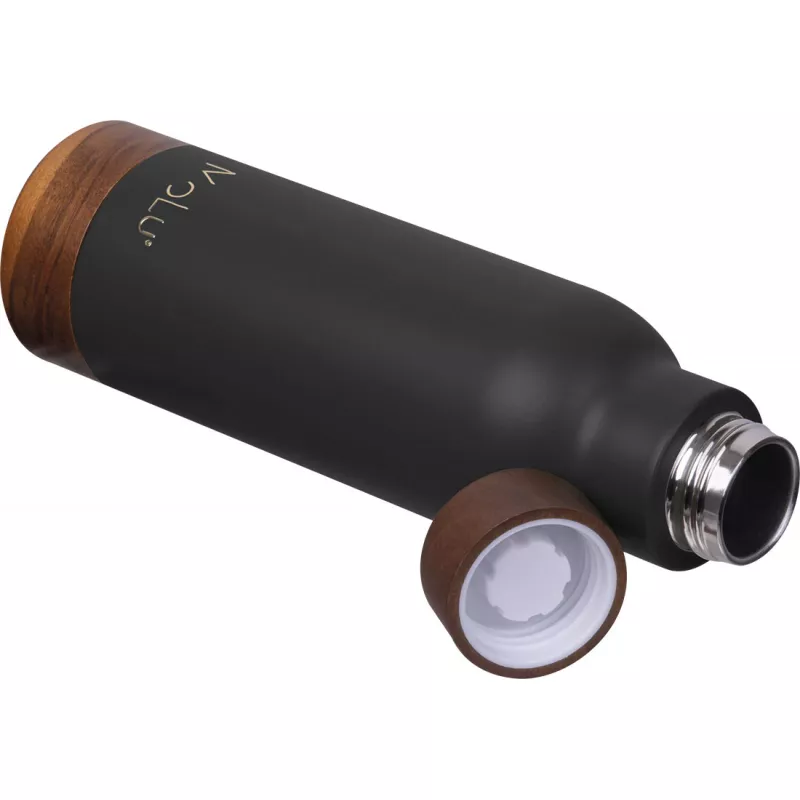 Butelka termiczna ze stalowa z recyklingu COTE D'AZUR MoLu 630 ml - czarny (397803)
