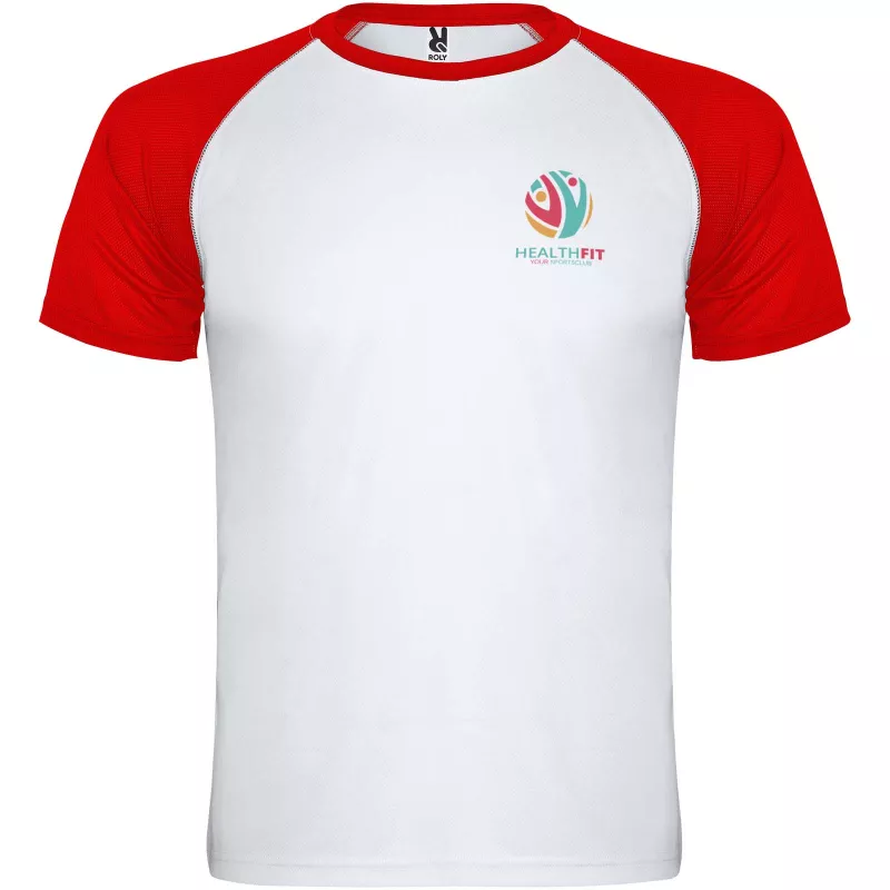 Indianapolis sportowa koszulka unisex z krótkim rękawem - Biały-Czerwony (R6650-RED-WHITE)