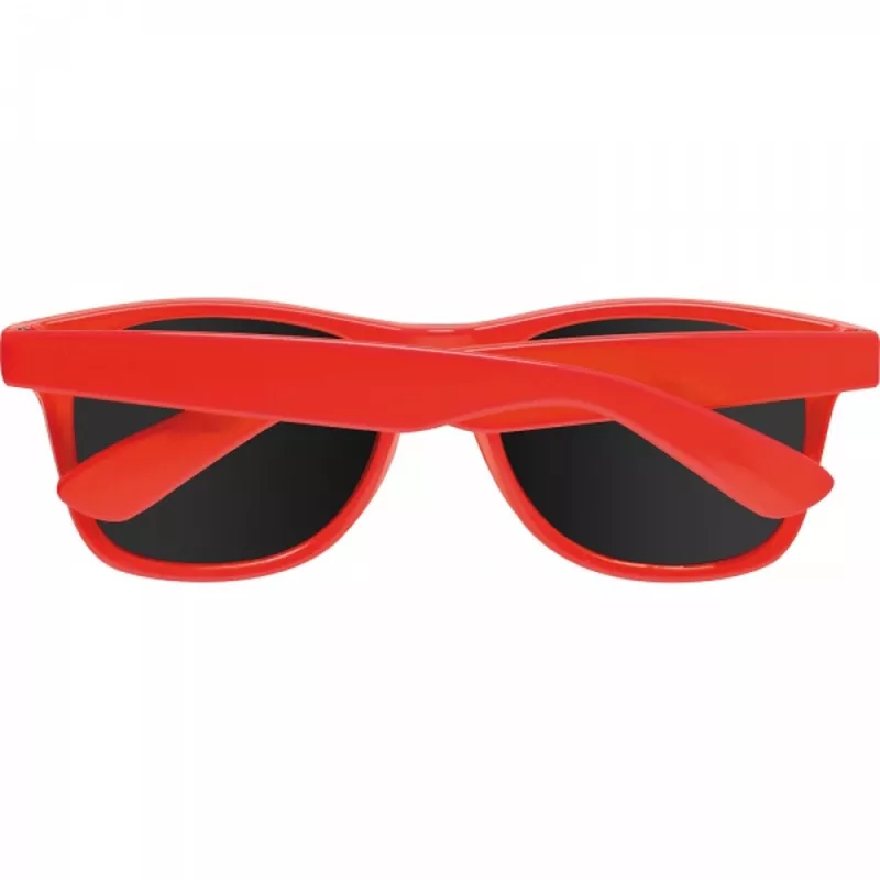 Czerwone okulary przeciwsłoneczne reklamowe z nadrukiem