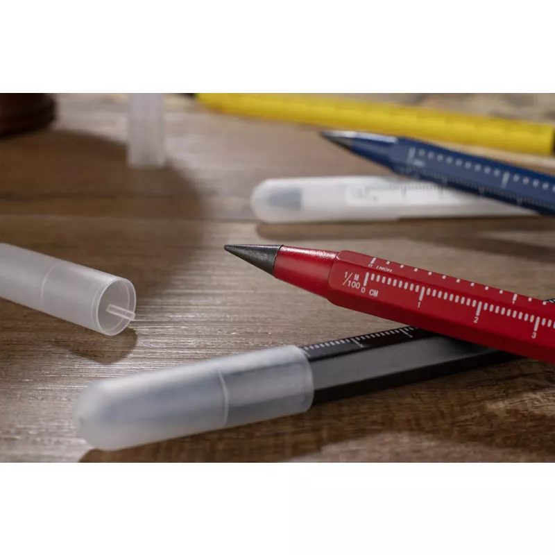 Ołówek wieczny z miarką DRAWI - czerwony (19834-04)