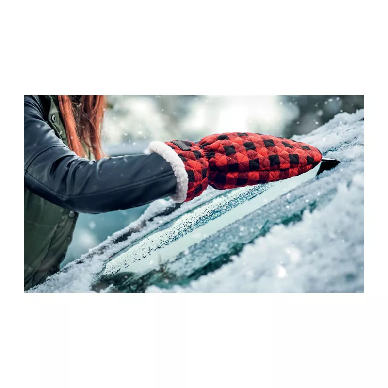 Skrobaczka do szyb z rękawicą sherpa ICEHAND - Czerwony (MO2328-05)