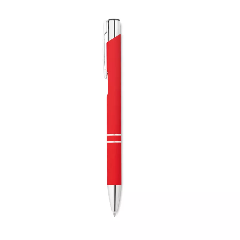 Długopis aluminiowy z miękkim wykończeniem AOSTA - Czerwony (MO8857-05)