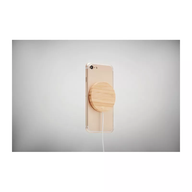 Ładowarka magnetyczna bambusowa 10W RUNDO MAG - Drewna (MO6266-40)