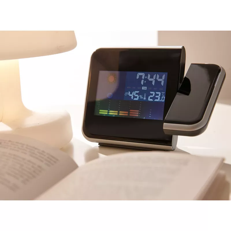 Zegar na biurko z projektorem COLOUR - czarny (56-0401077)