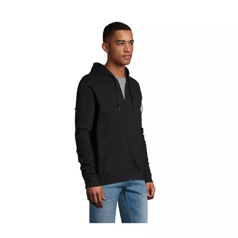 Bluza unisex z kapturem rozpinana 260 g/m² Sol's STONE - Czarny (S01714-BK)