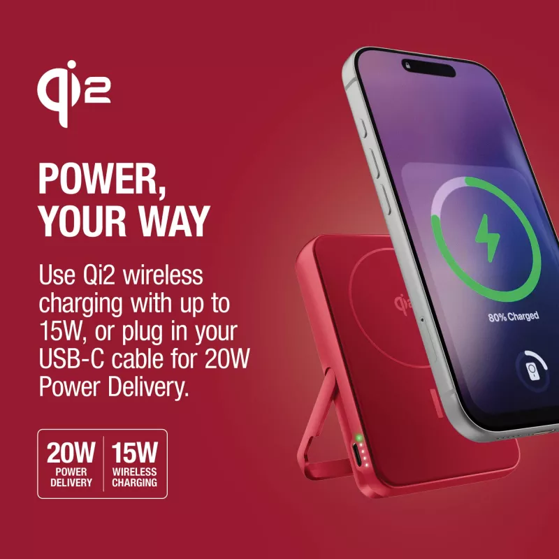 Fresh 'n Rebel Powerbank bezprzewodowy 10000 mAh kompatybilny z MagSafe - czerwony (LT49745-N0021)