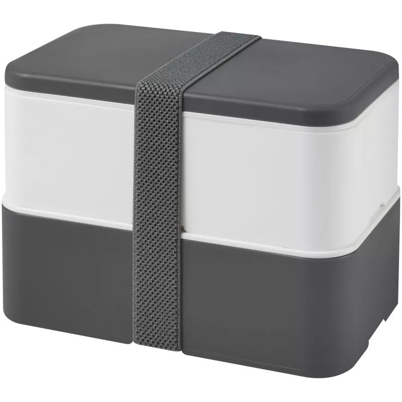 Dwupoziomowe pudełko na lunch 2 x 700 m MIYO - Biały-Szary (21047001)