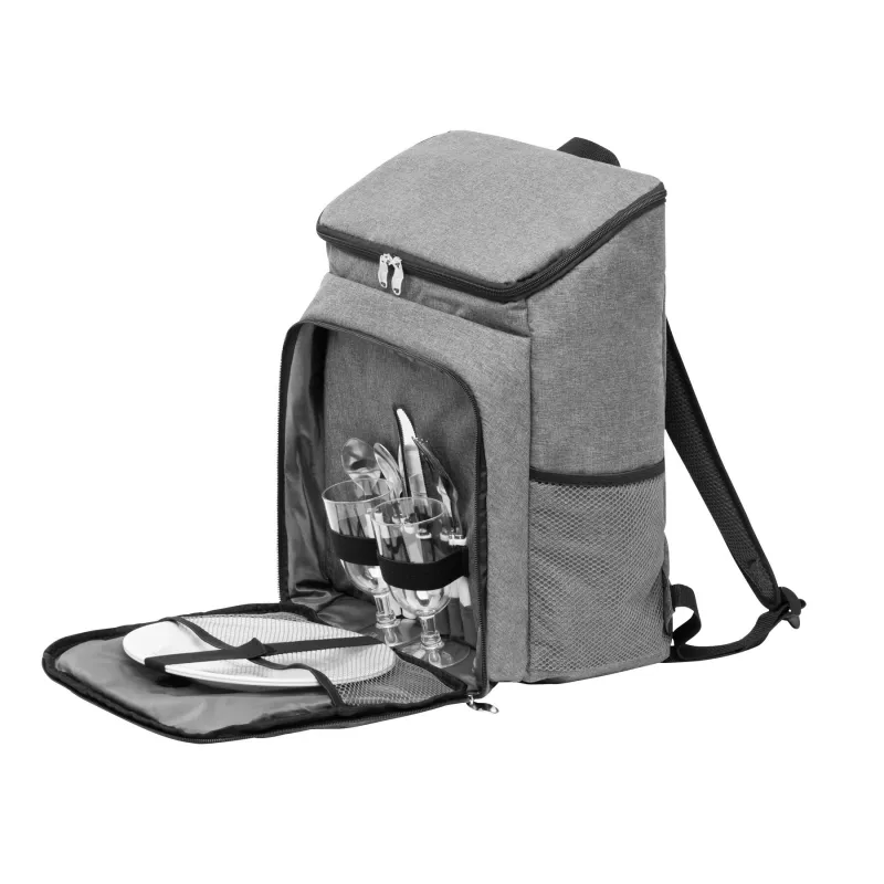 Plecak piknikowy dla 2 osób - czarny, szary (56-0604080)