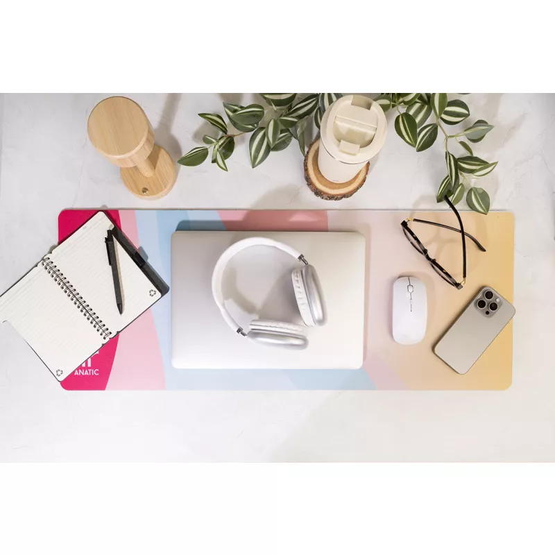 Podkładka na biurko 78 x 30 cm sublimacyjna RPET Subomat XXL  - biały (AP812435-01)