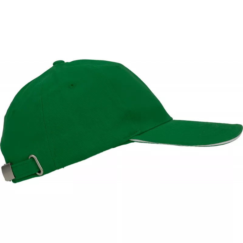 Czapka z daszkiem bawełniana 6 paneli, 260 g/m² CURTIS - zielony (5046609)