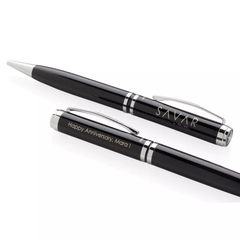 Zestaw piśmienny  pióro kulkowe z touch penem oraz długopis Swiss Peak - czarny, srebrny (P610.430)