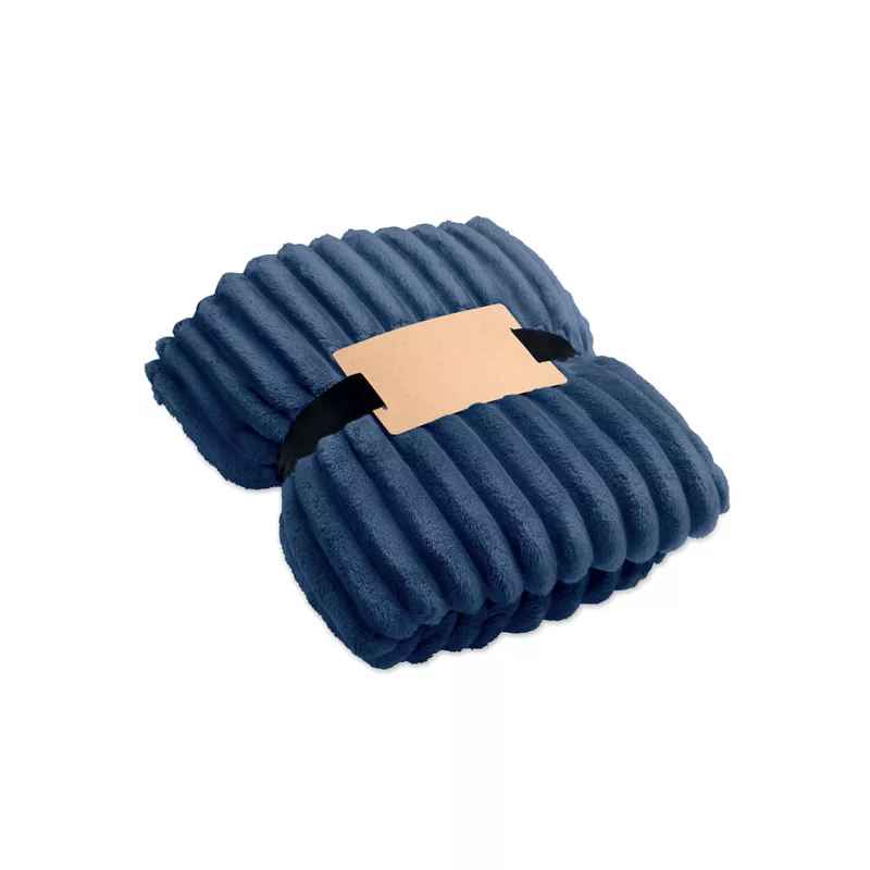 Koc polarowy RPET w paski 130x170 cm 450 g/m² NIEVE - Niebieski (MO3184-04)