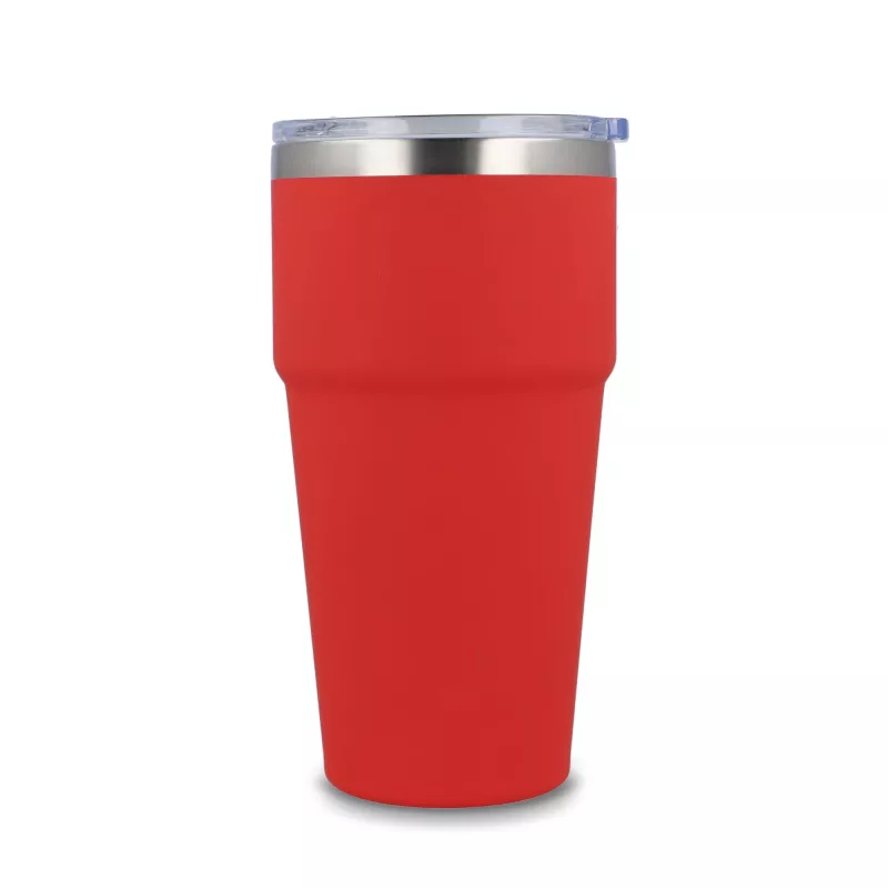 T-ceramiczny kubek do samochodu o miękkim dotyku 500ml - czerwony (LT98729-N0021)