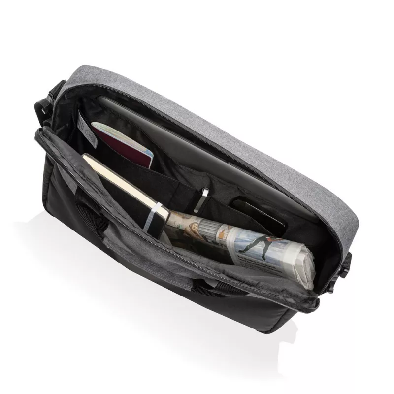 Torba na laptopa 15,6" AWARE™ Kazu, poliester z recyklingu - szary (P732.172)