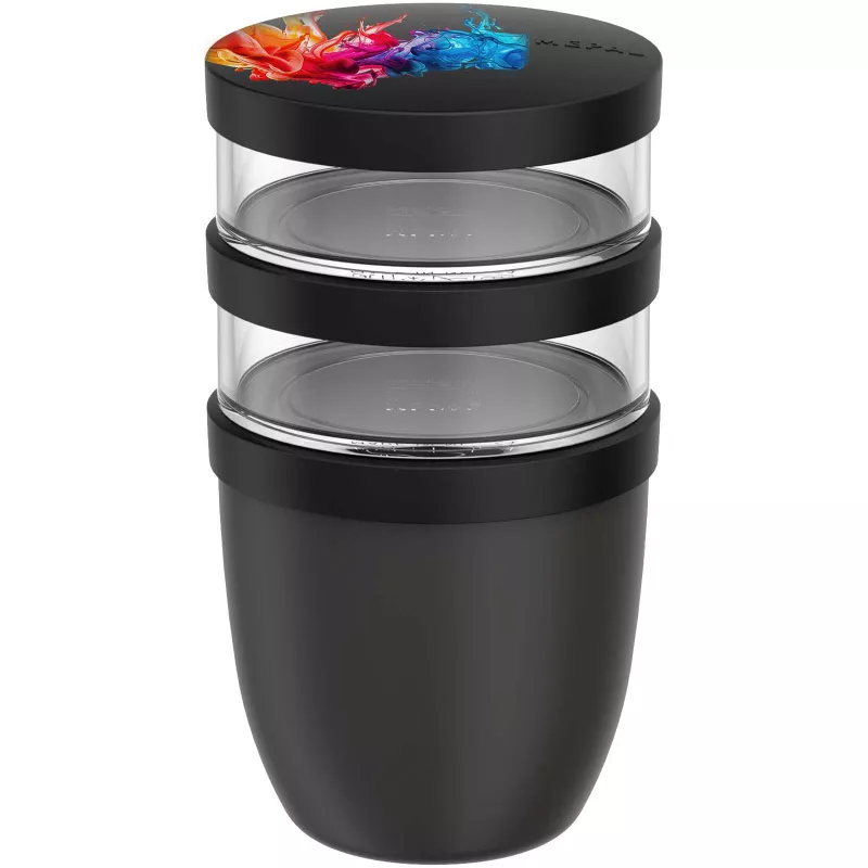 Mepal Ellipse 3-częściowy izolowany pojemnik na lunch o pojemności 500 ml + 2 x 200 ml - Czarny (11314390)