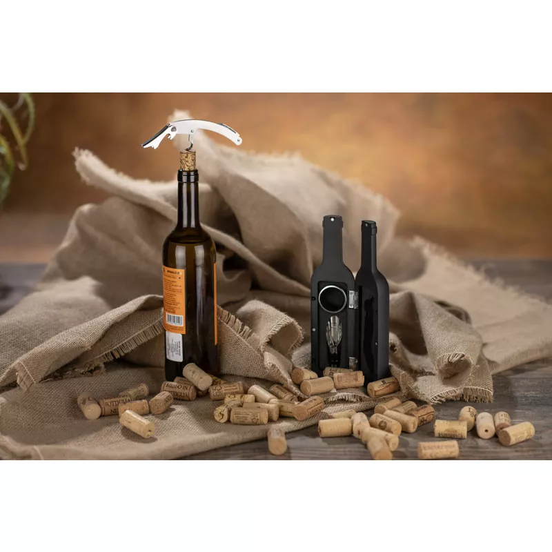 Zestaw do wina SOMMELIER - czarny (16303-02)