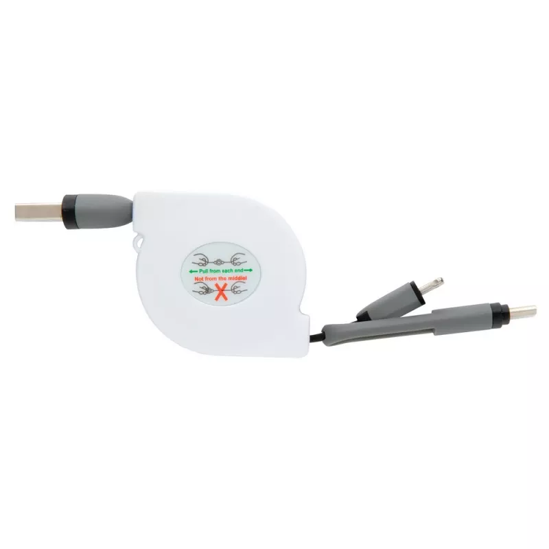 Zwijany kabel do ładowania i synchronizacji 3 w 1 - czarny (P302.221)