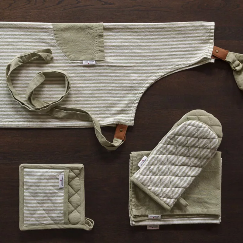 Fartuch Lord Nelson Victory w paski - jasnozielono / biały (LT54037-N3201)