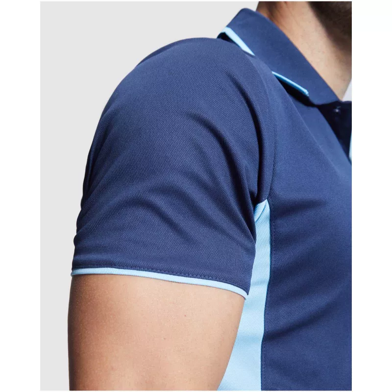 Montmelo koszulka polo unisex z krótkim rękawem - Biały-Błękit królewski (R04218Q3)